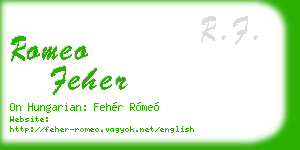 romeo feher business card