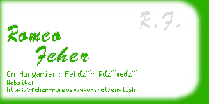 romeo feher business card